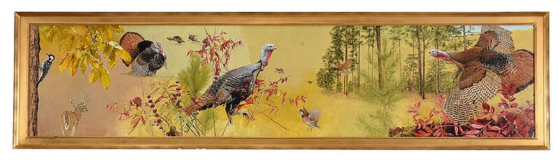 Appraisal: Mark Eberhard Ohio born Georgia Turkeys and Wildlife signed and