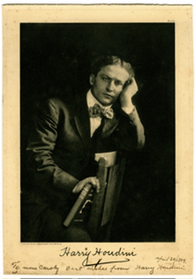 Appraisal: HOUDINI Harry Ehrich WEISS - Photogravure portrait of a seated