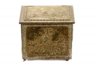 Appraisal: Continental Brass Repousse Coal Bin Continental late th century A