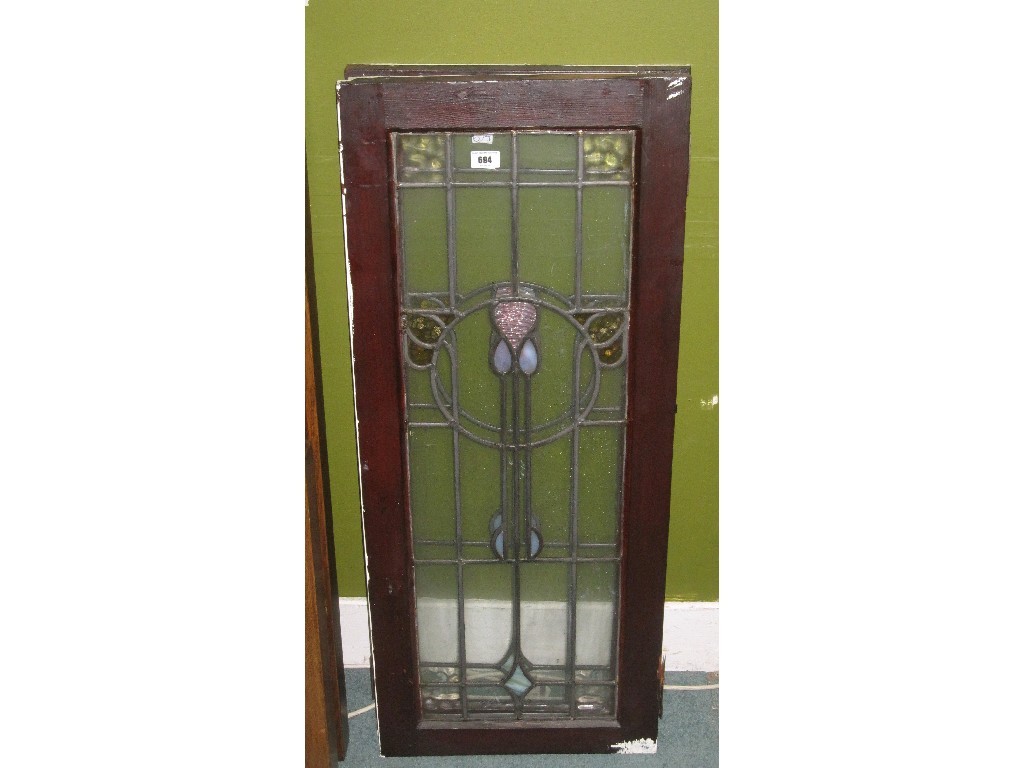 Appraisal: Pair of leaded and stained glass window panels