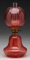 Appraisal: SCARCE CRANBERRY MINI LAMP S - Cranberry glass with an