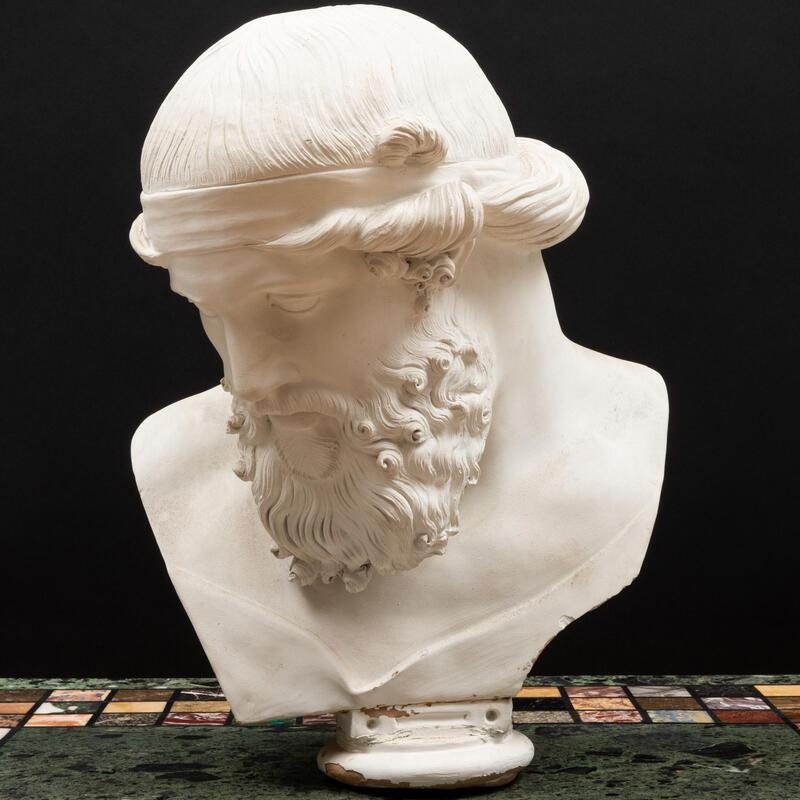 Appraisal: Painted Terracotta Bust of Plato After the Antique Unmarked x