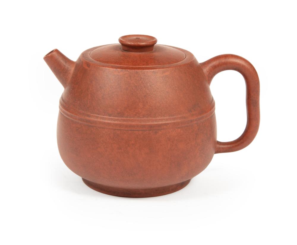 Appraisal: CHINESE YIXING POTTERY COVERED TEAPOTChinese Yixing Pottery Covered Teapot well-fitted