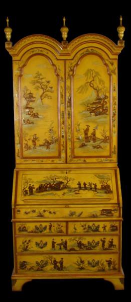 Appraisal: Baker Furniture Chinoiserie Secretary with embossed and painted decoration featuring