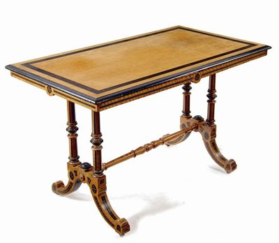 Appraisal: A late Victorian 'Aesthetic' movement satinwood and ebonised centre table