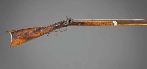 Appraisal: An American half-stock percussion rifle by Samuel BeckIndianapolis mid- th