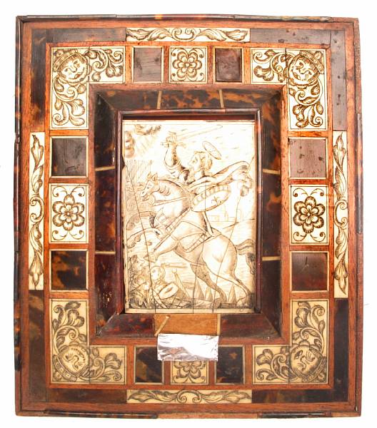 Appraisal: A Spanish Baroque ivory and tortoiseshell panel height in width