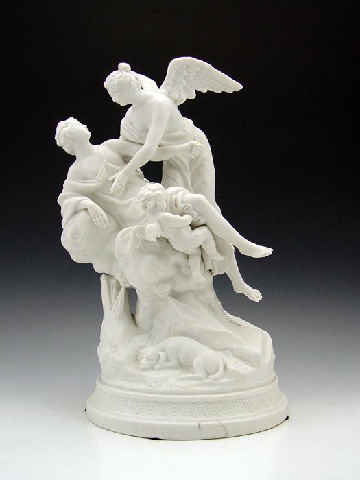 Appraisal: PARIAN WARE FIGURAL GROUP Angel cupids and putti surround a