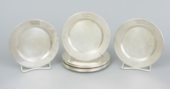 Appraisal: A Set of Twelve Sterling Silver Canape Plate American ca