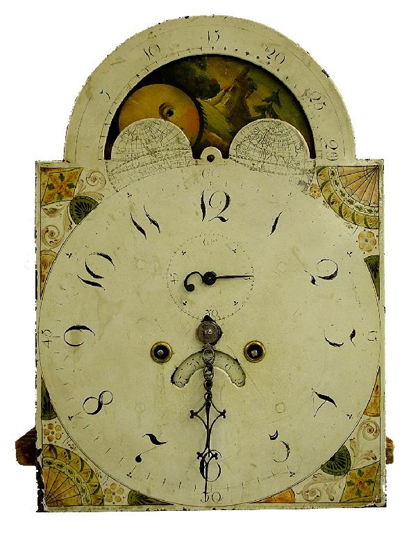 Appraisal: Eight day longcase clock movement the painted square dial with