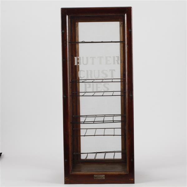 Appraisal: Butter Crust Pie Safe Glass Door Oak Cabinet Counter Top