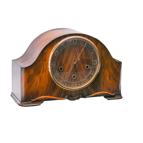 Appraisal: A walnut mantel clock mid th c the Smiths movement