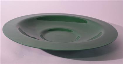 Appraisal: Chinese green glass charger th th century