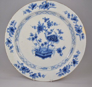 Appraisal: An th century Delft blue and white shallow circular dish