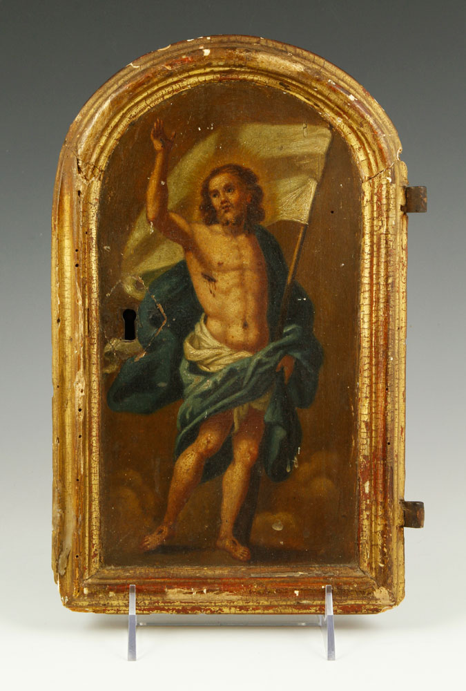 Appraisal: - th C Hand Painted Panel th century Spanish or