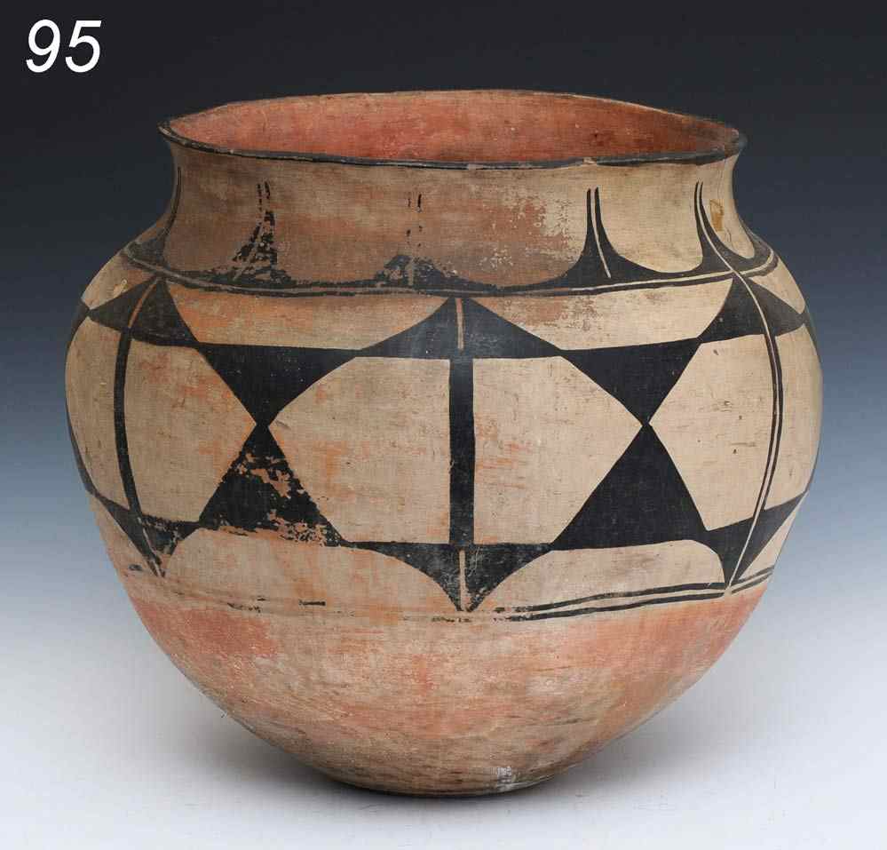 Appraisal: Large Southwest Pottery Jar probably Santo Domingo Pueblo '' diameter