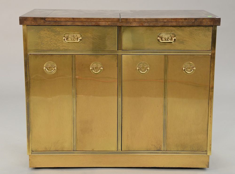 Appraisal: Mastercraft brass bar cabinet ht in wd in dp in