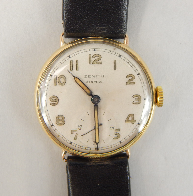 Appraisal: A 's Zenith gentleman's wristwatch having cream dial and Arabic