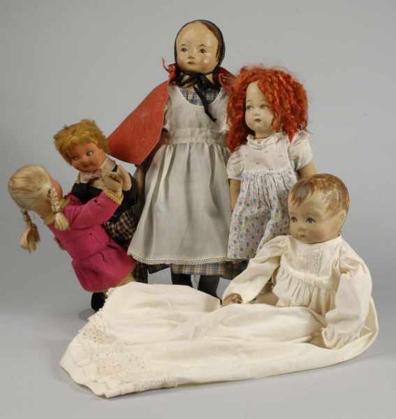 Appraisal: Lot of Cloth Dolls Description Boy and Girl pair stamped