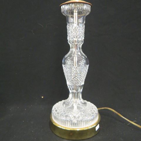 Appraisal: Waterford Cut Crystal Lamp classic candlestick shape body excellent