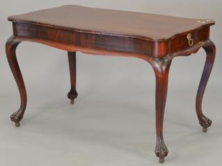 Appraisal: Mahogany Victorian table with two drawers and paw feet ht