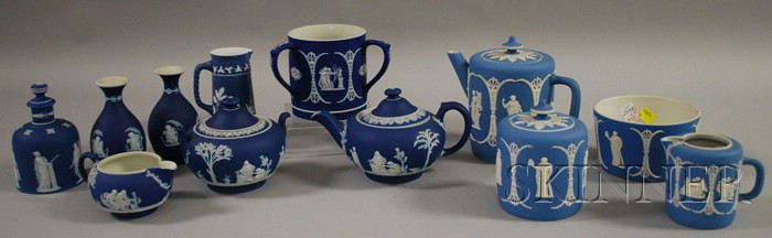 Appraisal: Seven Wedgwood Jasper Dip Items and a Four-piece Light Blue