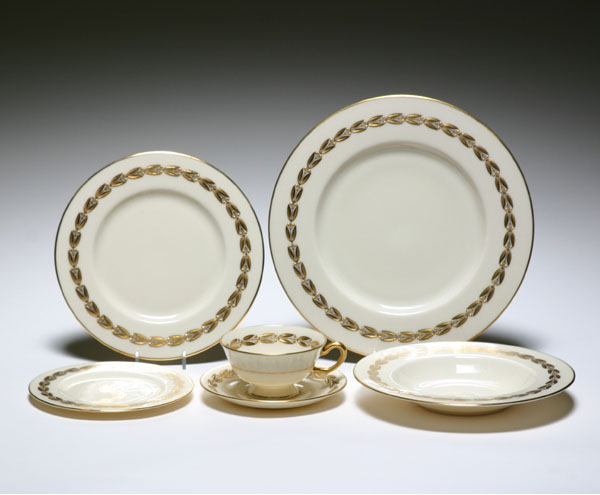 Appraisal: Lenox china service for with gilt foliate decoration