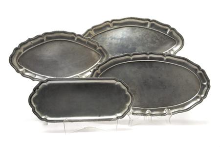 Appraisal: Group of Four Austrian Silver Trays Estimate -