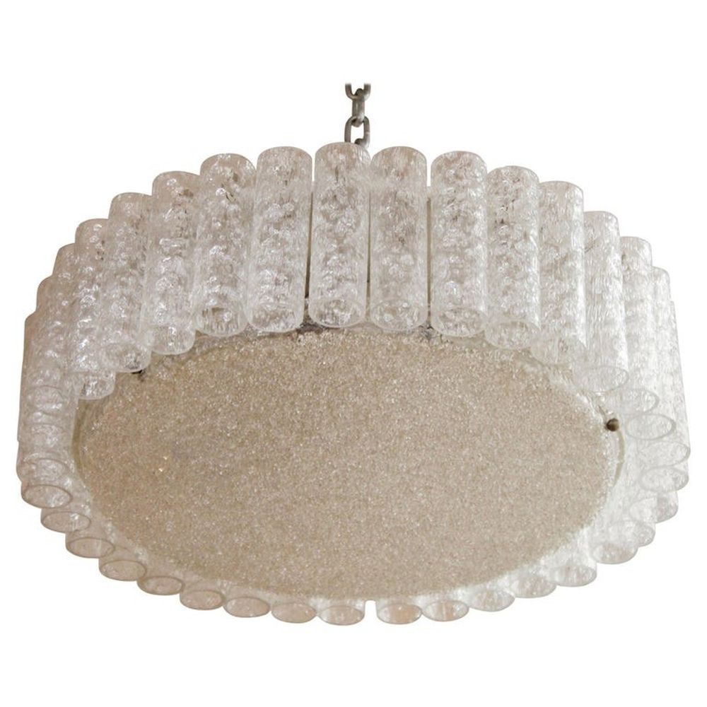 Appraisal: KALMAR MID-CENTURY MODERN GLASS CHANDELIER Kalmar mid-century modern frosted glass