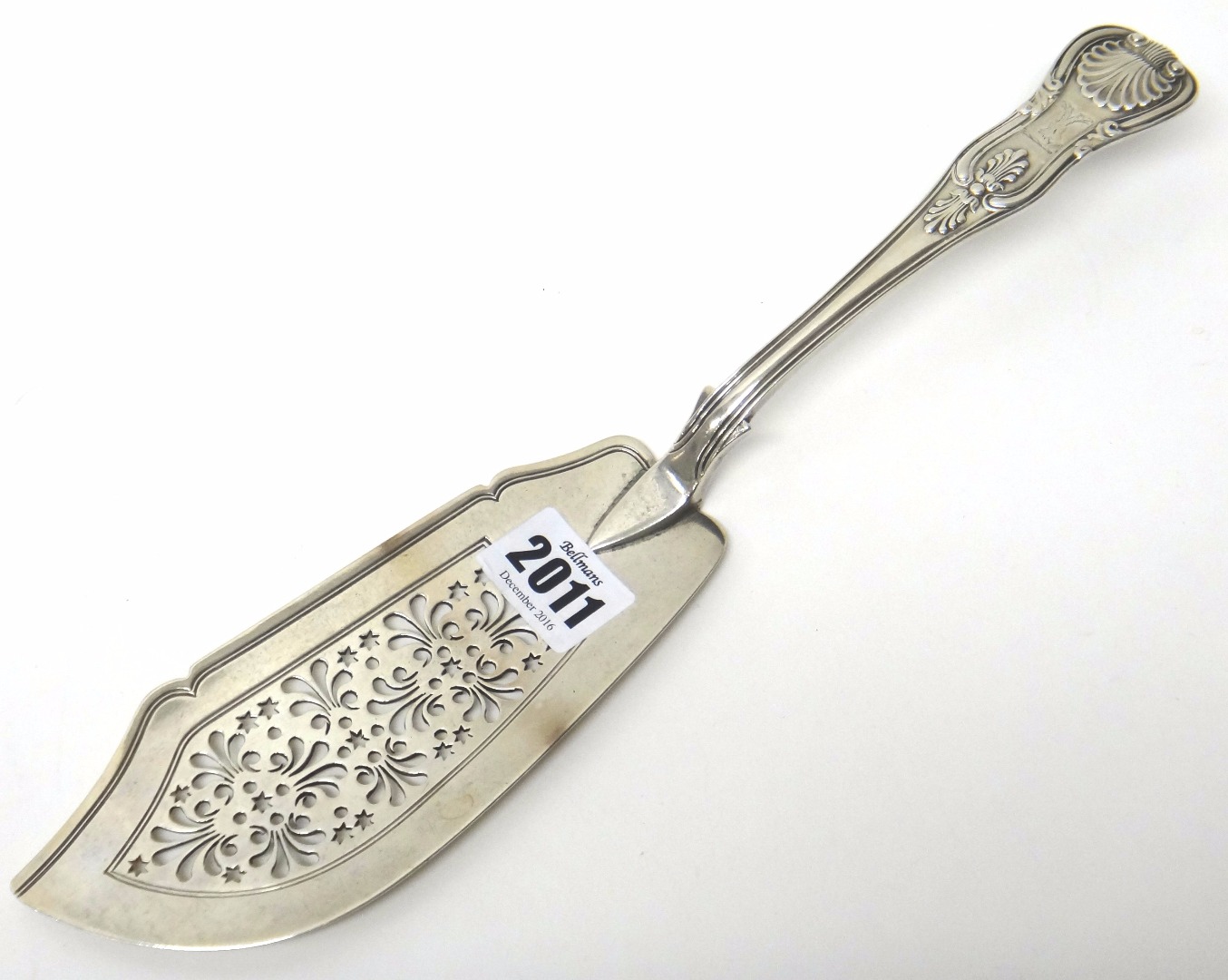 Appraisal: A William IV silver King's pattern fish slice with pierced