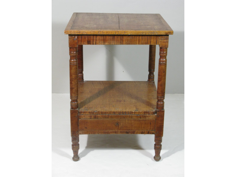 Appraisal: Southern Wash Stand th c tiger maple Southern yellow pine