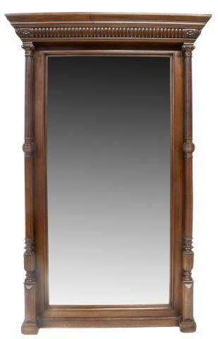 Appraisal: French Henri II style mirror th c walnut frame with