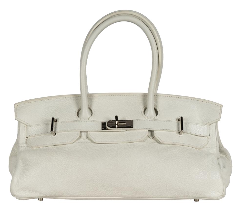 Appraisal: HERMES CM WHITE CLEMENCE JPG SHOULDER BIRKINCondition restored Hermes Paris