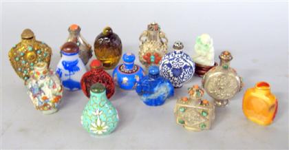 Appraisal: Collection of fourteen Chinese snuff bottles H in tallest Various