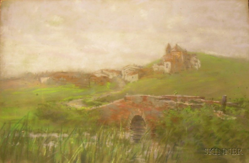 Appraisal: Unframed Pastel on Paperboard Landscape by George Hitchcock American -