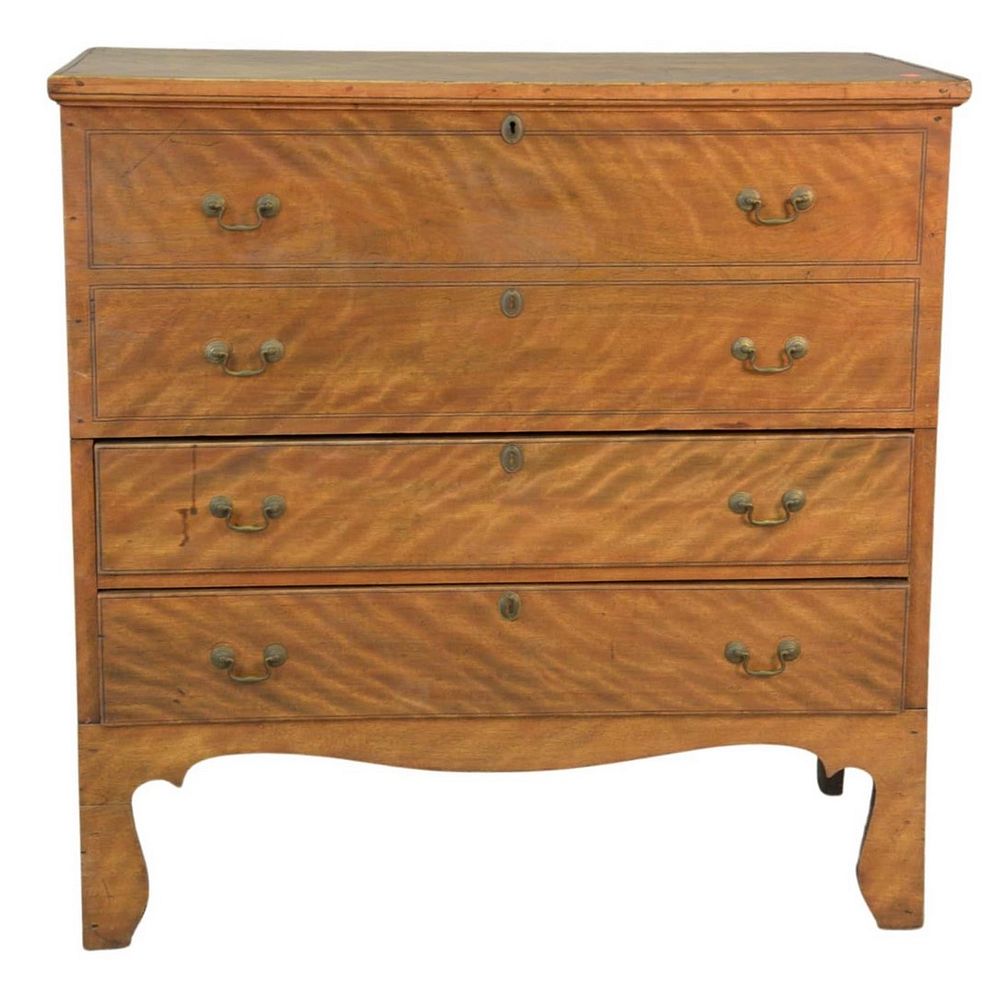 Appraisal: Chippendale Blanket Chest with lift-top and two drawers height inches