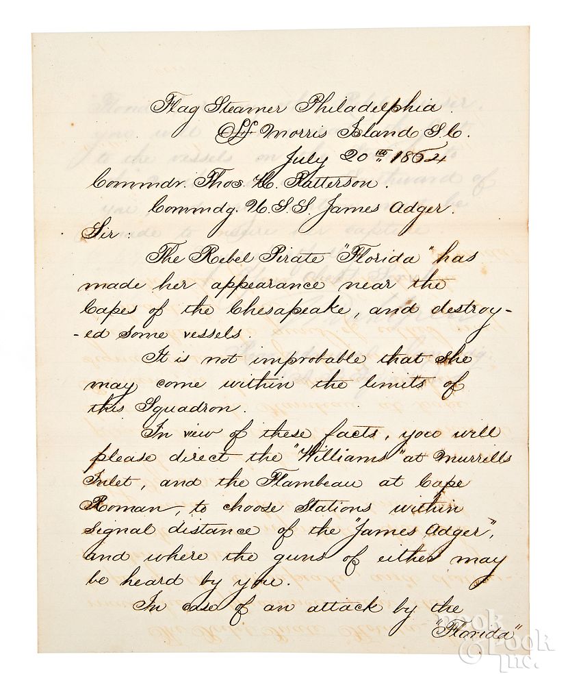 Appraisal: Civil War letter signed by John Dahlgren Civil War letter