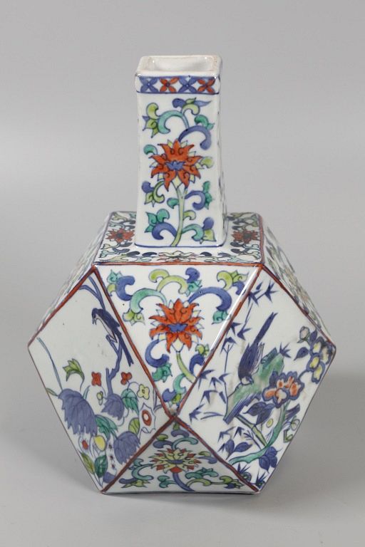 Appraisal: Chinese doucai porcelain vase floral motif in H x in