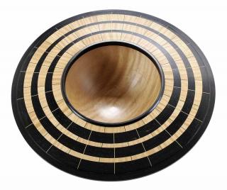 Appraisal: Neno Catania Curly Maple Ebony Bowl Canadian st century signed