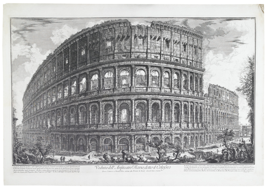 Appraisal: GIOVANNI B PIRANESI Veduta dell'Anfiteatro Flavio detto il Colosseo Etching