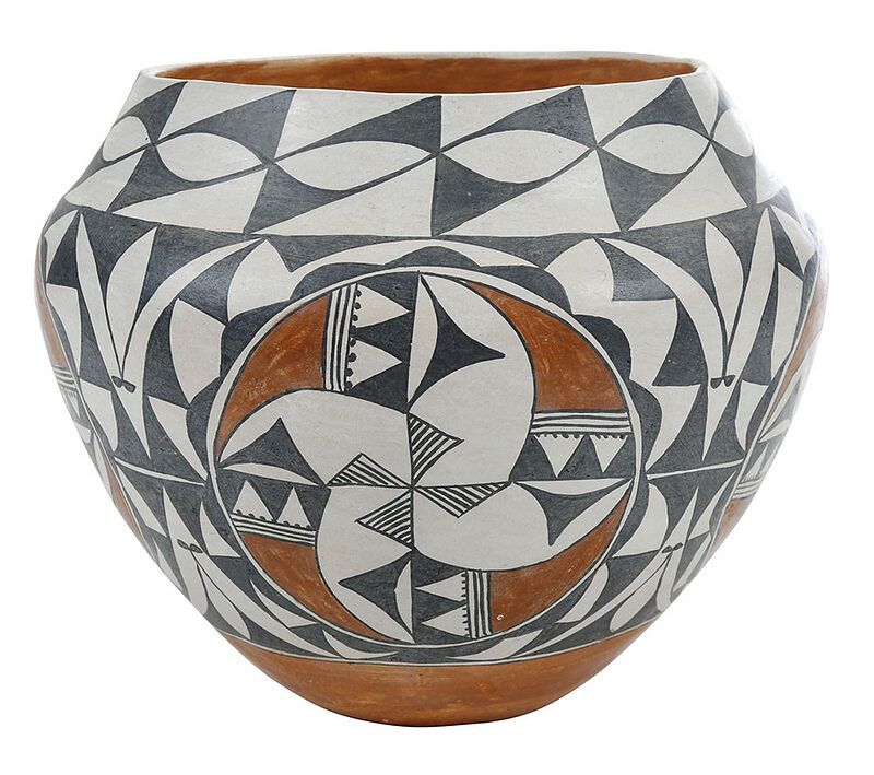 Appraisal: Large Polychrome Acoma Olla late th century inscribed on base