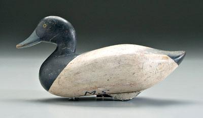 Appraisal: Blue bill drake duck decoy painted eyes marked on bottom