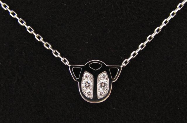 Appraisal: K white gold diamond lady bug necklace