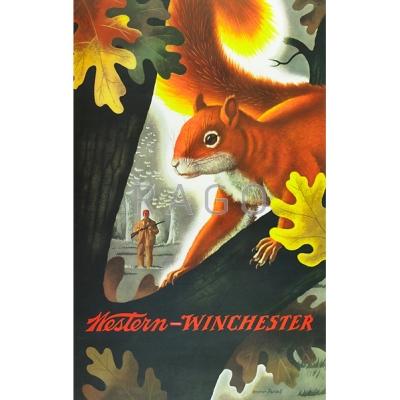 Appraisal: WEIMER PURSELL - Two posters in colors Western Winchester Squirrel