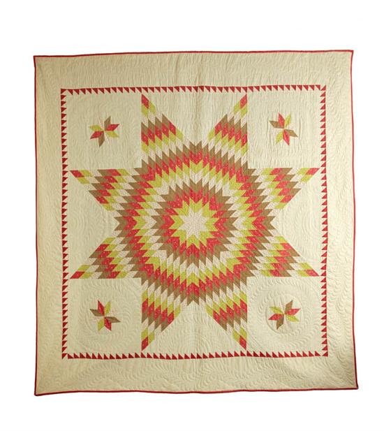 Appraisal: PIECED QUILT American nd half- th century cotton Lone Star