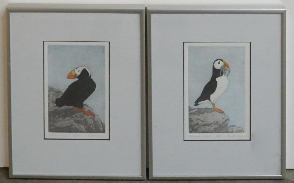 Appraisal: Janet Morgan th Century School Tufted Puffin and Atlantic Puffin