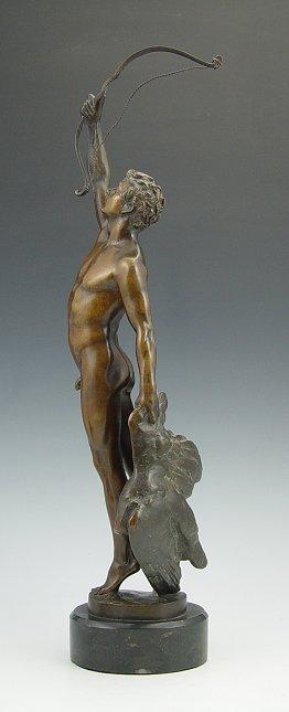 Appraisal: BRONZE NUDE ARCHER WITH FOUL Unsigned probably late th or