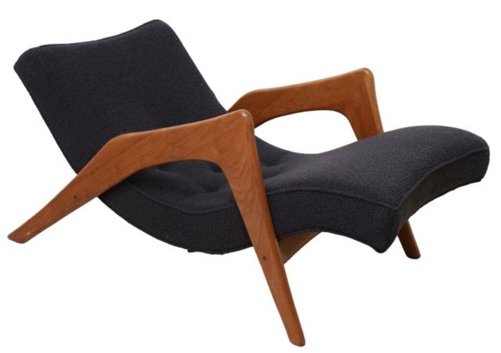 Appraisal: Mid-century modern Crescent lounge chair attributed to Adrian Pearsall American