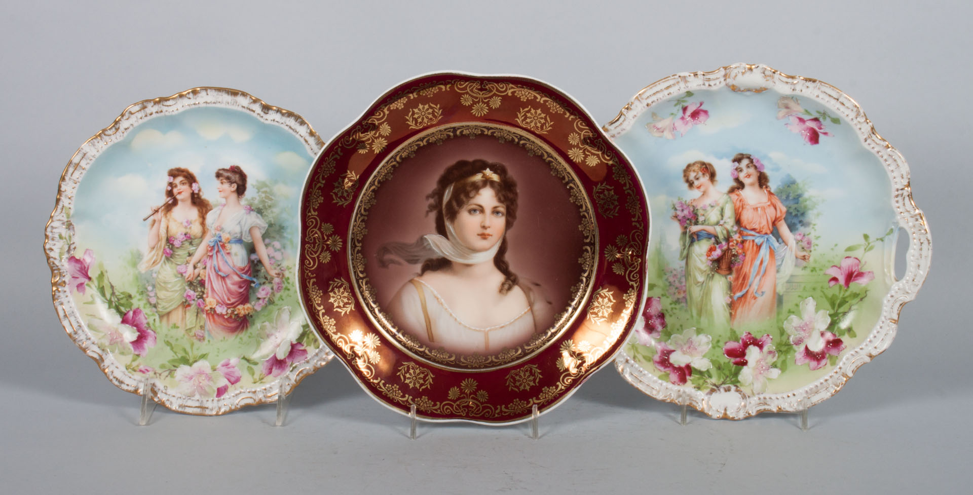 Appraisal: Three German Austrian porcelain plates early th century Royal Vienna