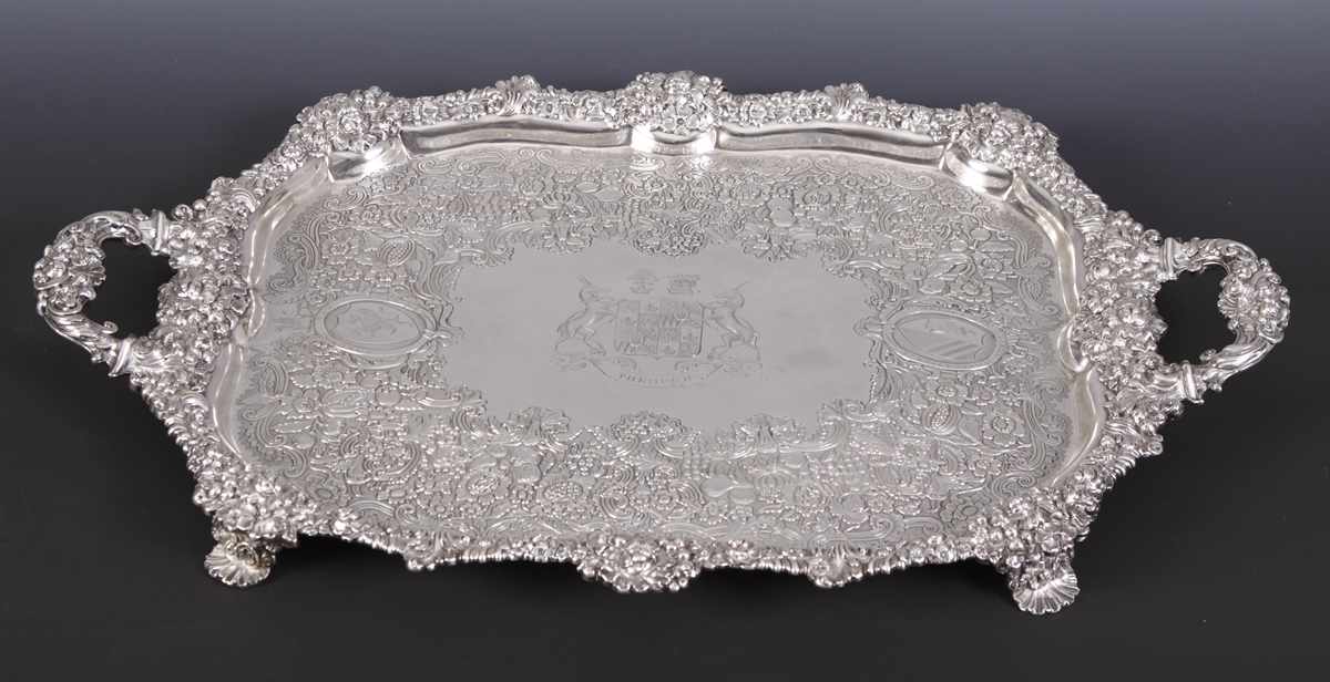 Appraisal: George III Sterling Tray George III Sterling Silver Tray Sheffield